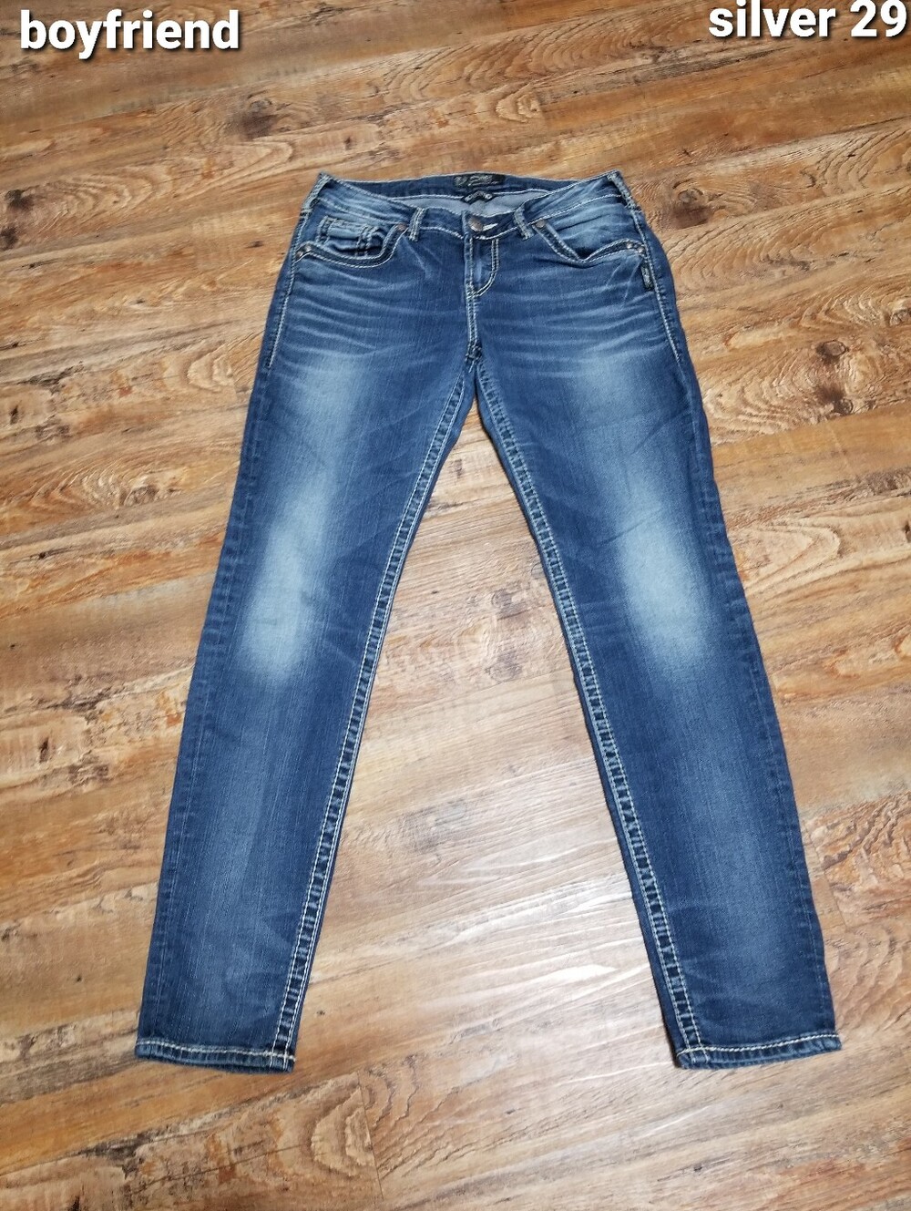 Boyfriend Silver Jeans - Size 29 Denim